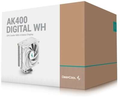 Вентилятор для процессора Deepсool AK400 DIGITAL WH (Soc 1700/115X/1200/AM5/AM4, 120mm, 1850rpm, 28 дБ, 220W, PWM 4-pin, Al+Cu) (R-AK400-WHADMN-G)