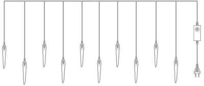 Гирлянда Neon-Night Home Сосульки нить сосульки 10лам. дл.1.5м в.0.25м (303-067)