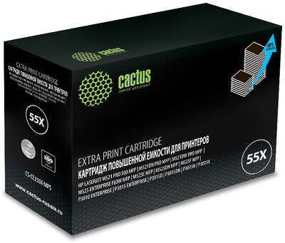 Картридж лазерный Cactus CS-CE255X-MPS CE255XX черный (15000стр.) для HP LJ P3015