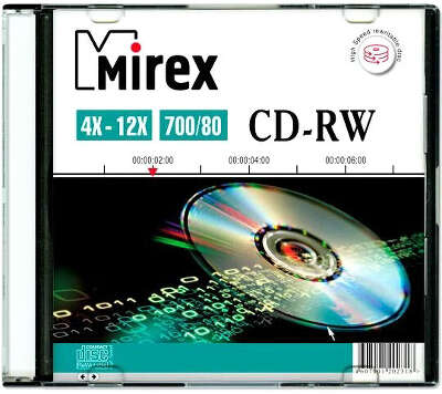 CD-RW диск Mirex 12х 700 Мб Slim Box (1 шт.)