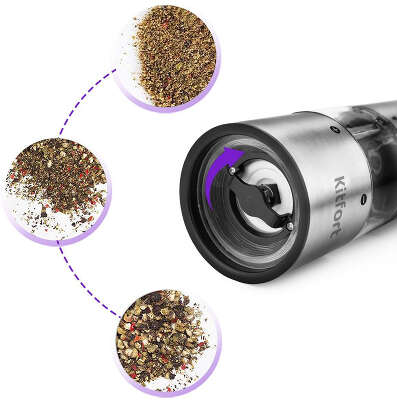 Перечница электрическая Kitfort KT-2029 серебристый