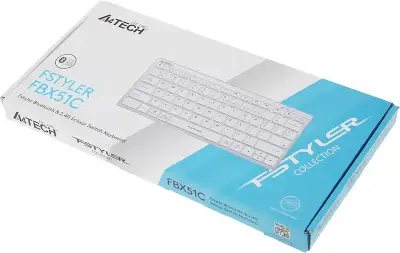 Клавиатура A4Tech Fstyler FBX51C белый USB беспроводная BT/Radio slim Multimedia для ноутбука (FBX51C WHITE)