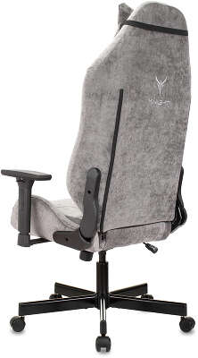 Кресло игровое Knight N1 Fabric серый Light-19 с подголов. крестов. металл