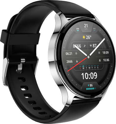 Смарт-часы Amazfit Pop 3R A2319 1.43" AMOLED корп.серебристый рем.черный (1746285)