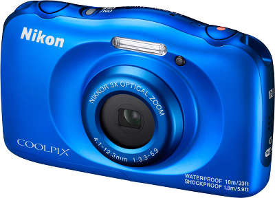 Цифровая фотокамера Nikon COOLPIX W100, влагозащищённая синяя + рюкзак