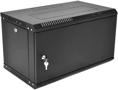 шкаф ЦМО Шкаф телекоммуникационный настенный разборный ЭКОНОМ 9U (600 350) дверь металл, цвет черный