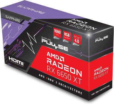 Видеокарта Sapphire AMD Radeon RX 6650 XT PULSE Gaming 8Gb DDR6 PCI-E HDMI, 3DP