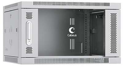 Cabeus SH-05F-6U60/45 Шкаф телекоммуникационный настенный 19" 6U 600x450x368mm (ШхГхВ) дверь стекло