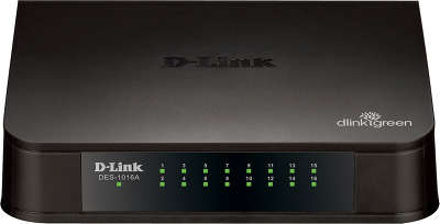 Коммутатор D-Link DES-1016A/E1B неуправляемый настольный 16x10/100BASE-TX