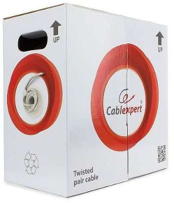 Кабель Cablexpert UPC-5040E-SOL, UTP5e, 4 пары, 0.40 мм, CCA, однож., 305 м, серый {2} (208046)