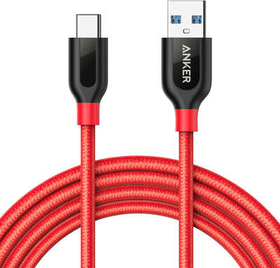 Кабель Anker PowerLine+ USB to USB-C, 1.8 м, Red [A8169091]