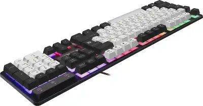 Клавиатура Defender Dark Knight GK-077 белый/черный USB Multimedia for gamer LED (45078)