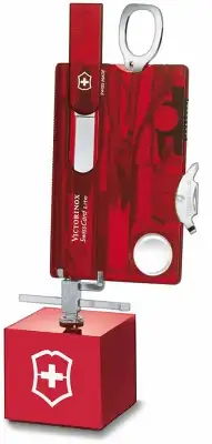 Швейцарская карта Victorinox SwissCard Classic (0.7100.T) красный полупрозрачный коробка подарочная