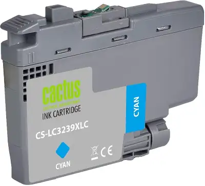 Картридж струйный Cactus CS-LC3239XLC голубой (52мл) для Brother HL-J6000DW/J6100DW