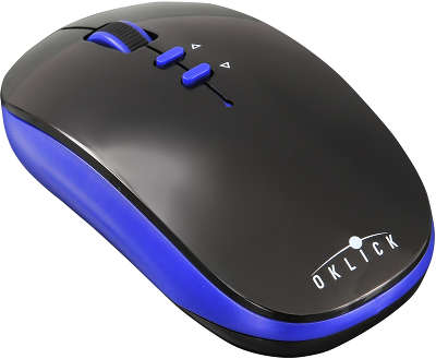 Мышь беспроводная USB Oklick 595MB BT 2000 dpi, чёрная/синяя