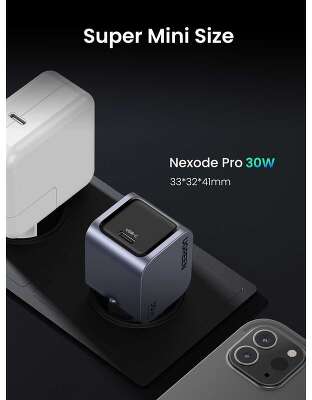 Зарядное устройство UGREEN X703 (35006) Nexode Pro 30W PD GaN Tech Charger EU. Цвет: серый