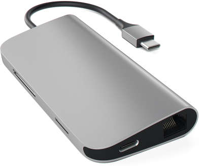 Адаптер Satechi USB-C Aluminum Multi-Port Adapter 4K with Ethernet, Space Gray [ST-TCMAM]