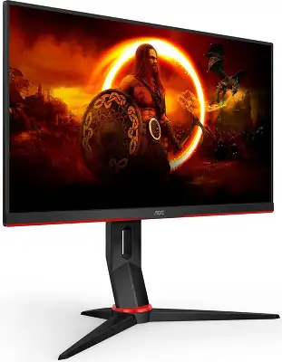 Монитор AOC 23.8" Value Line Q24G2A черный/красный IPS LED 16:9 HDMI M/M матовая HAS Piv 350cd 178гр/178гр 2560x1440 165Hz FreeSync Premium DP QHD 4.78кг