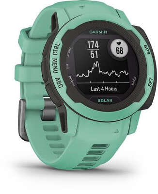 Смарт-часы Garmin Instinct 2S Solar Tactical 20мм 1.3" AMOLED корп.черный/мятный рем.мятный (010-02564-02)