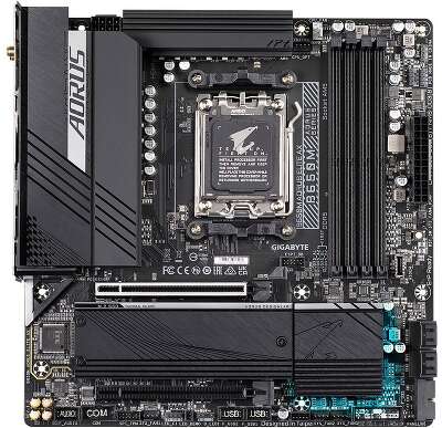 Материнская плата Gigabyte B650M AORUS ELITE AX, Socket AM5, AMD B650, 4xDDR5-5200, HDMI+DP, 2xPCI-Ex16, 4xSATA3(RAID 0/1/10), 2xM.2, 8 Ch Audio, 2.5GLan, WiFi, (4+4)xUSB2.0, (7+2)xUSB3.2, (1+1)xUSB3.2 Type-C™, mATX, RTL {} (849399)