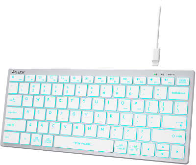 Клавиатура A4Tech Fstyler FX61 белый USB slim LED (FX61 WHITE)