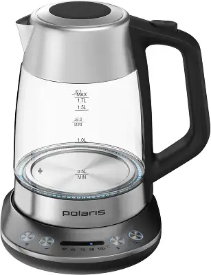 Чайник электрический Polaris PWK 1775CGLD 1.7л. 1850Вт серебристый матовый корпус: стекло