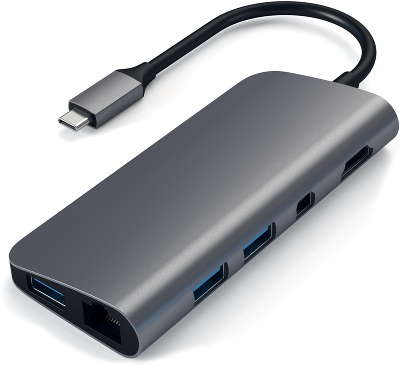 Адаптер Satechi Aluminum USB-C Multimedia Adapter, Space Grey [ST-TCMM8PAM]