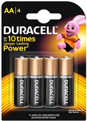Комплект элементов питания AA Duracell BASIC LR6 (отрывной блистер по 4шт)