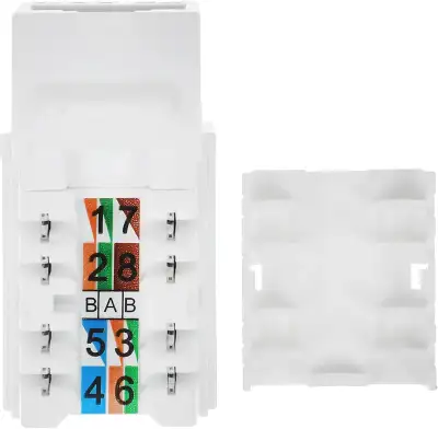 Модуль Hyperline KJNE-8P8C-C5E-90-WH информ. KeystoneRJ45 кат.5E UTP бел. (упак.:1шт)