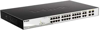 D-Link DGS-1210-28MP/F4A Управляемый L2 коммутатор с 24 портами 10/100/1000Base-T и 4 комбо-портами 100/1000Base-T/SFP (24 порта PoE 802.3af/at, PoE-бюджет 370 Вт)