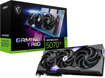 Видеокарта MSI PCI-E 5.0 RTX 5070 Ti 16G GAMING TRIO OC NVIDIA GeForce RTX 5070TI 16Gb 256bit GDDR7 2572/28000 HDMIx1 DPx3 HDCP Ret