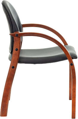 Стул Бюрократ Джуно черный экокожа на ножках дерево