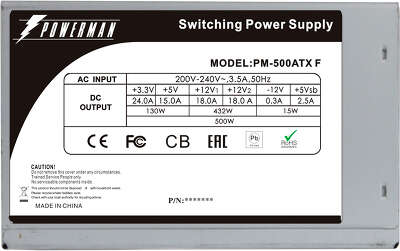 Блок питания 500W Powerman PM-500ATX-F