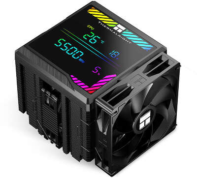 Кулер для процессора/ CPU Cooler Thermalright Peerless Assassin 140 Digital Black (4-pin PWM, 165mm, Ni/Cu, 6x6mm, 1x120mm + 1x140mm, 82.CFM, 29.6dBA, 1850RPM, S: 1200, 1700, 1851, 115X, 2011, 2066, AM4, AM5, black)