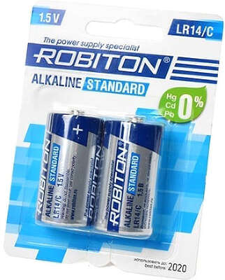 Комплект элементов питания ROBITON STANDARD (LR14) (2 шт в блистере)