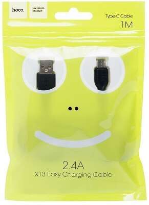 Кабель USB2.0 Hoco AM/Type-C, X13, 1м,черный