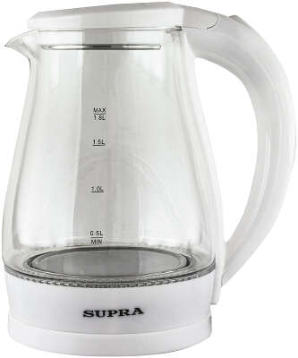 Чайник Supra KES-1856G 1.8л. 1500Вт белый/прозрачный (корпус: стекло)