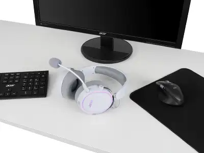 Наушники с микрофоном Acer OHR303 белый мониторные BT/Radio/3.5mm оголовье (ZL.HDSEE.00A)