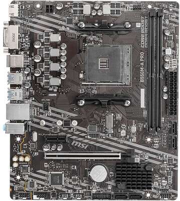 Материнская плата MSI B550M-A PRO B550, AM4, 2*DDR4, 1*PCIEx16, 1*PCIEx1, 1*M.2, 6*USB3.2Gen1, 6*USB2.0, 4*SATA3.0, 1G, DVI, HDMI, M-ATX, RTL