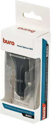Автомобильное зар./устр. Buro BUCK1 18W 3A (PD) USB-C универсальное черный (BUCK18P010BK)