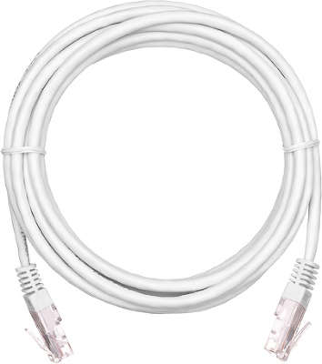 Патч-корд, литые разъемы, UTP Cat.5e, 3 метра NETLAN белый