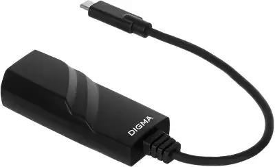 Сетевая карта Digma D-USBC-LAN1000, 1xRJ-45, 1 Гбит/с, USB Type-C, Retail