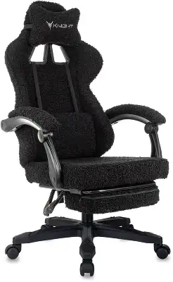 Кресло игровое Knight Lord/F черный экомех крестов. пластик подст.для ног