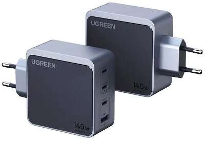 Зарядное устройство UGREEN X570 (45575) Nexode S 140W USB-A+3*USB-C GaN Tech Fast Charger EU. Цвет: серый