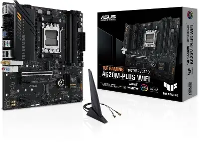 Материнская плата Asus A620M-F GAMING WIFI SocketAM5 AMD A620 2xDDR5 mATX AC`97 8ch(7.1) 2.5Gg RAID+HDMI