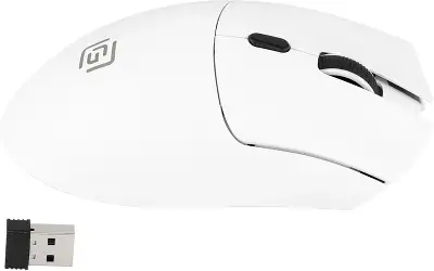 Мышь Оклик 801GW белый/черный оптическая 10000dpi беспров. BT/Radio USB 6but