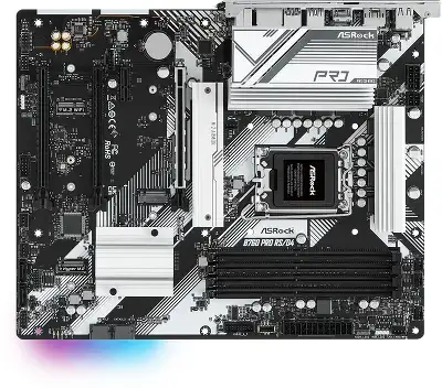 Материнская плата Asrock B760 PRO RS/D4 Soc-1700 Intel B760 4xDDR4 ATX AC`97 8ch(7.1) 2.5Gg RAID+HDMI+DP