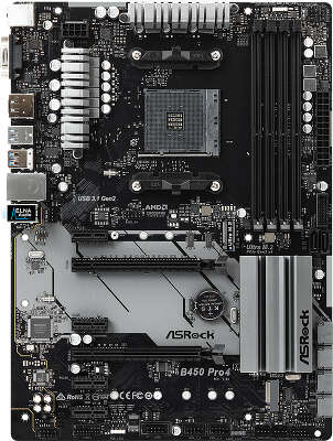 Материнская плата ATX LGAAM4 ASRock B450 Pro4