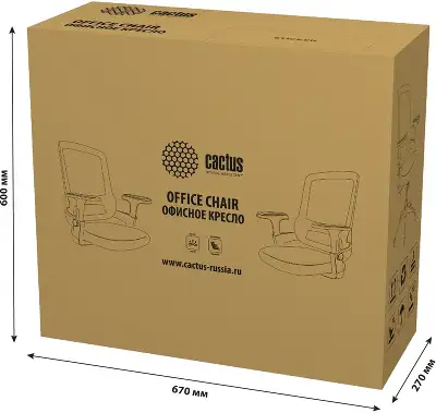 Кресло Cactus CS-MC313-BKGY черный/серый сетка/ткань низк.спин. крестов. пластик пластик черный