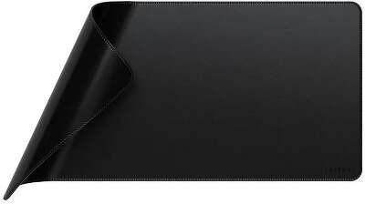 Коврик для мыши и клавиатуры большой из веганской кожи Satechi Vegan-Leather Premium Desk Mat. Цвет: черный